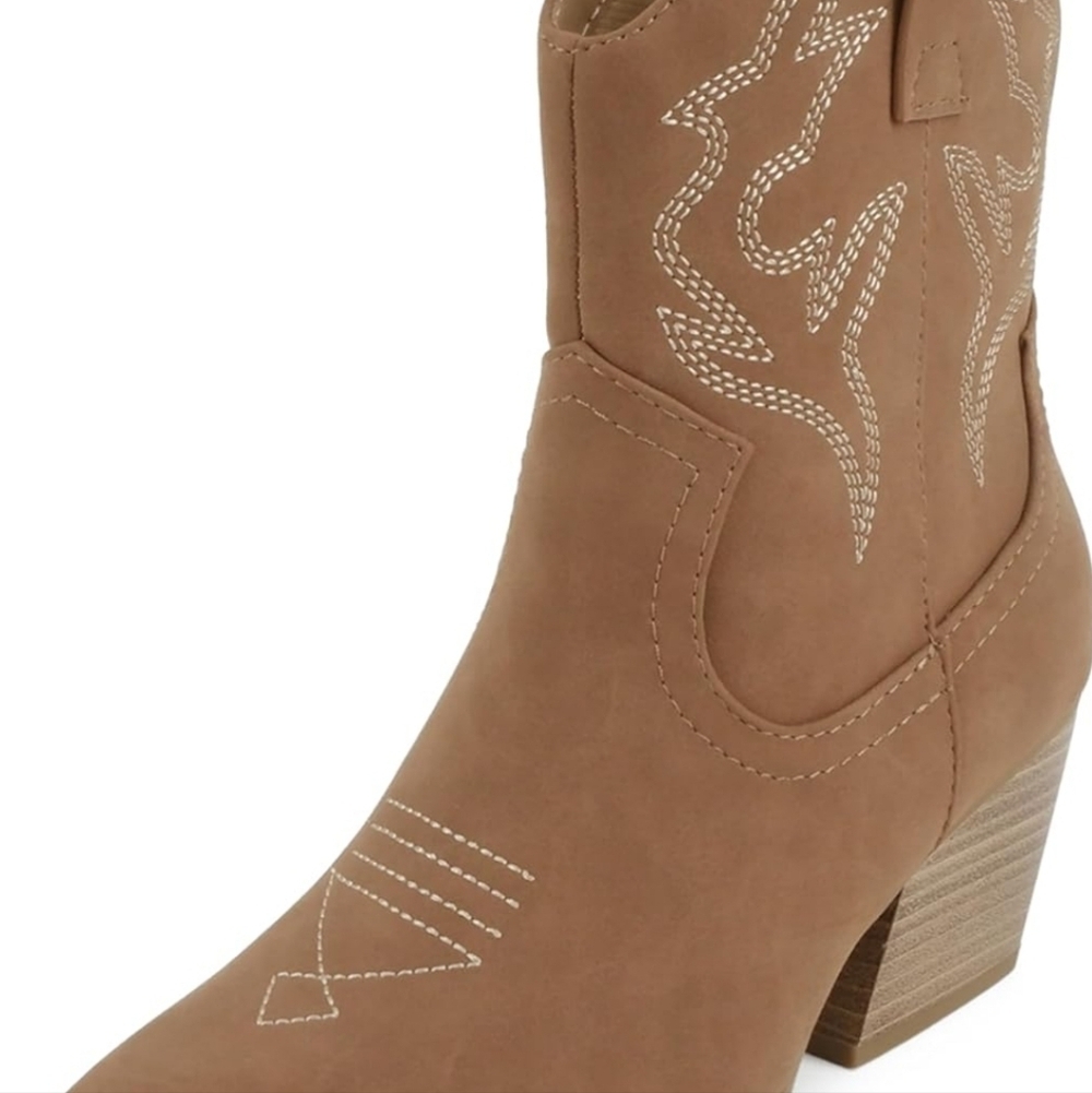 Tan Western Ankle Boots - Picture 2 of 6